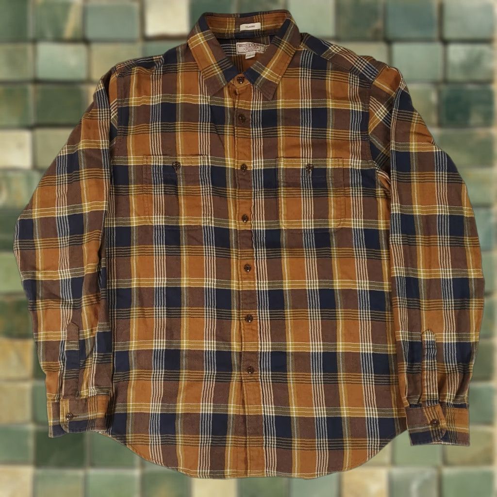 Wallace & Barnes Wallace & Barnes Plaid Flannel Button Up Shirt Blue Brown L Mens Long Sleeve Multicolor Button-Up Shirt Size US L / EU 52-54 / 3 - 1 Thumbnail