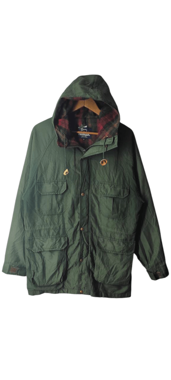 VINTAGE WOOL RICH PARKA POCKET ARMY GREEN JACKET