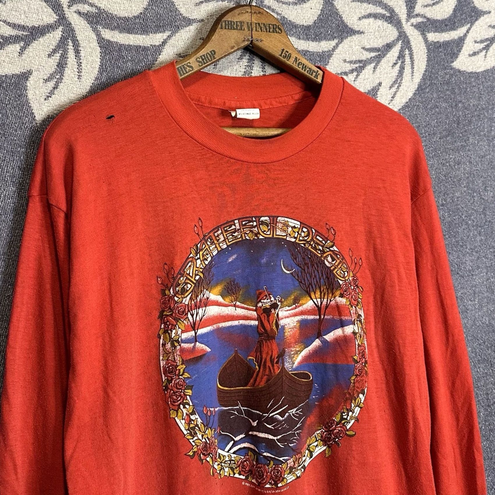 Vintage VINTAGE Grateful Dead Blues for Allah Long Sleeve Shirt Mens L Red 1980s Graphic Tee Cotton Blend USA Size US L / EU 52-54 / 3 - 2 Thumbnail