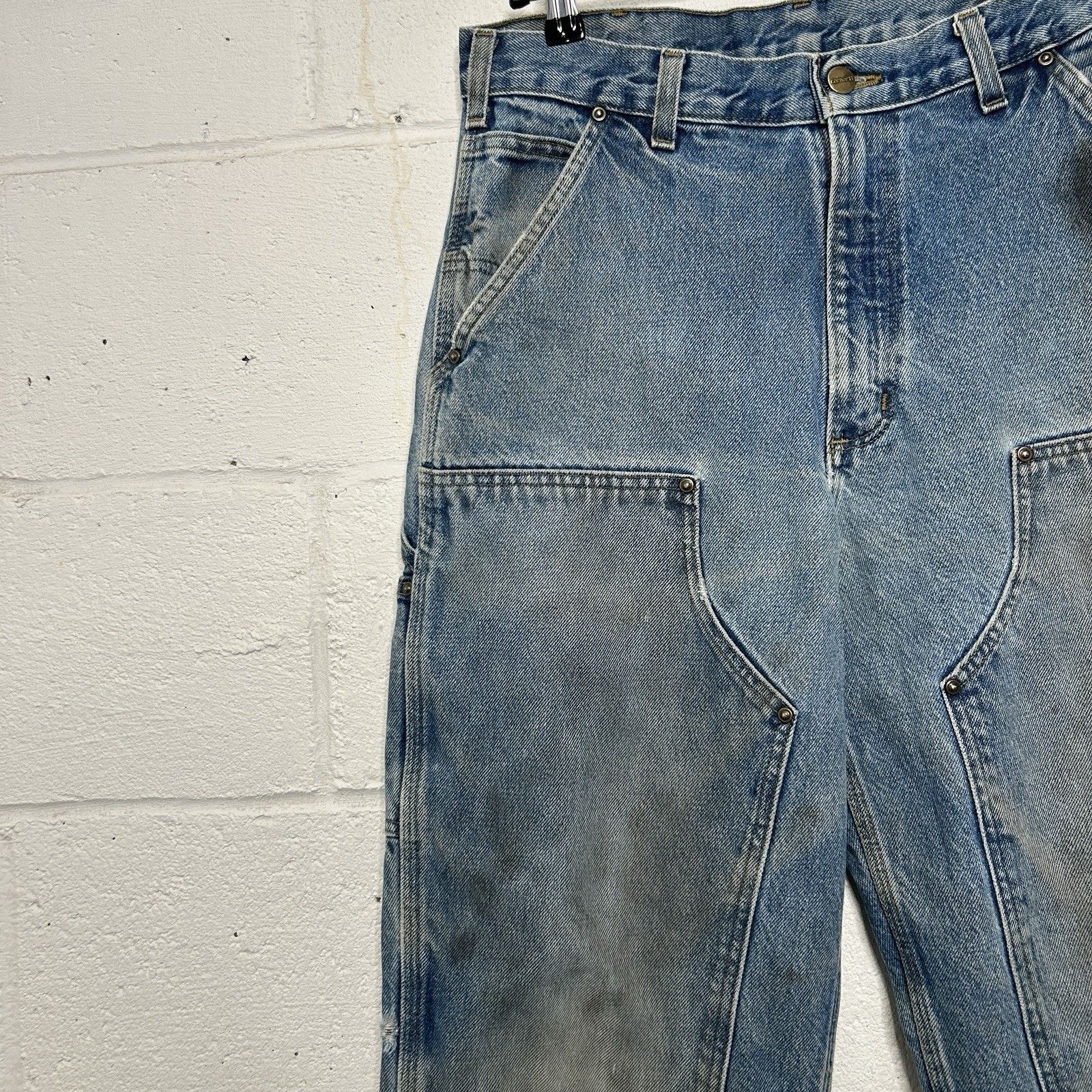 Carhartt Vintage Carhartt Logger Denim DoubleKnee Pants “Darkstone” Size US 32 / EU 48 - 4 Thumbnail