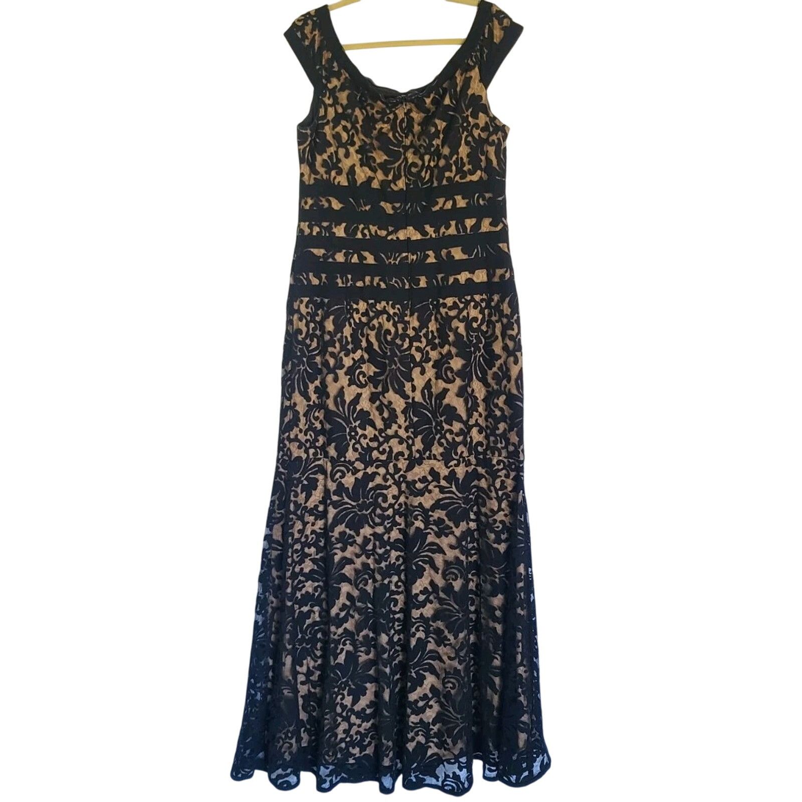 Tadashi Shoji Tadashi Shoji Womens Designer Black Lace Evening Gown US 16 Size XXL / US 16-18 / IT 52-54 - 7 Thumbnail