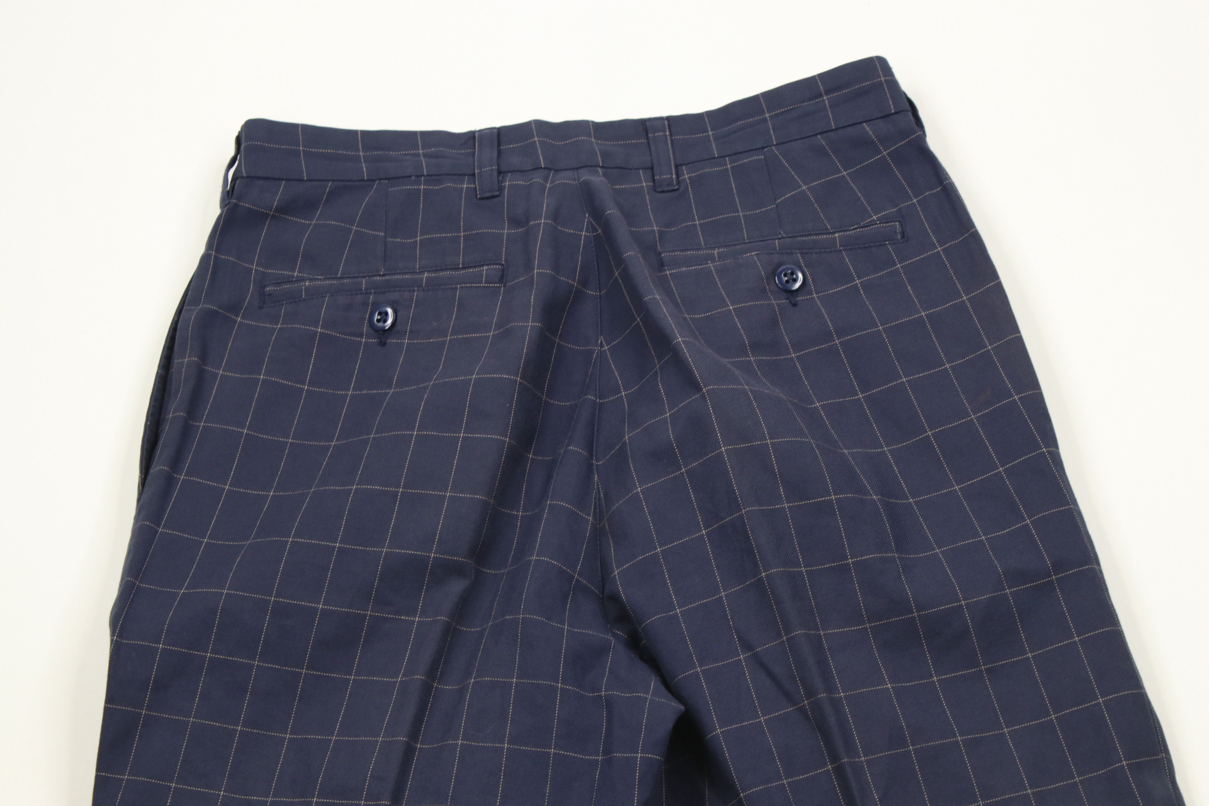 Tommy Hilfiger × Vintage Vintage 90s Tommy Hilfiger Cuffed Chino Pants Blue Plaid Size US 30 / EU 46 - 11 Thumbnail
