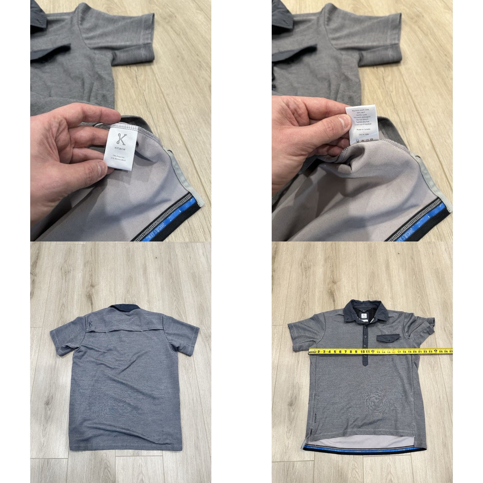 Vintage Kitsbow Polo Shirt Jersey L Merino Wool Cycling Commuter Gravel Fondo Ico Shirt Mens L Gray Polo Breathable Quick Dry Pockets Size US L / EU 52-54 / 3 - 8 Thumbnail