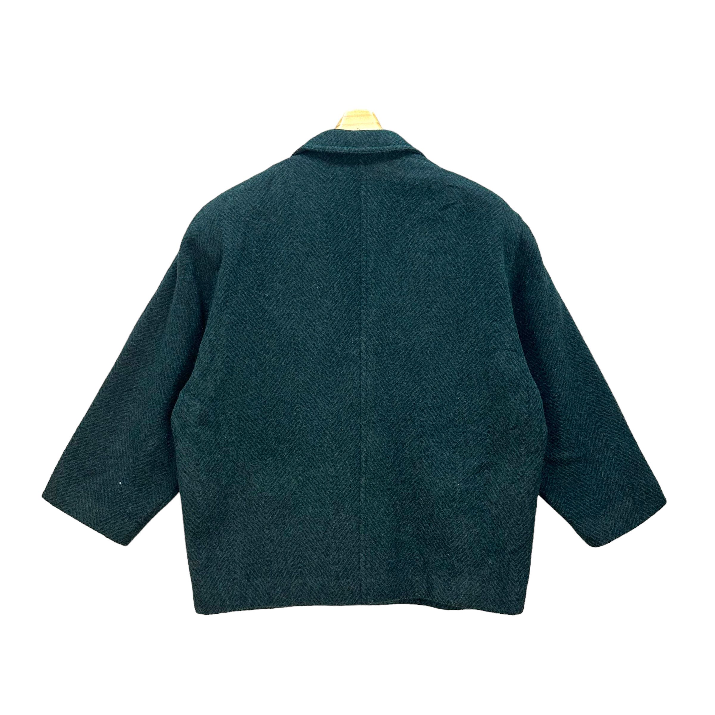 Vintage PACO ROBANNE DOUBLE BREASTED WOOL COAT HERRINGBONE #8267-219 Size L / US 10 / IT 46 - 10 Thumbnail