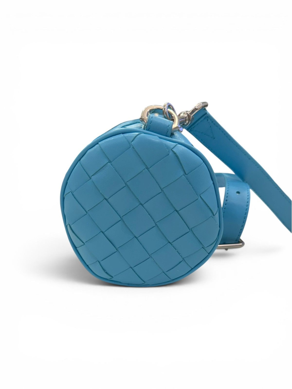 Bottega Veneta Bottega Veneta Mini Barrel Leather Crossbody Bag Baby Blue Size ONE SIZE - 4 Thumbnail