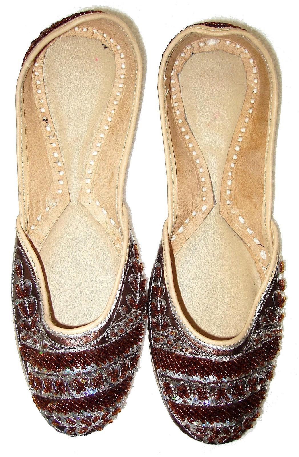 Designer Leather Beaded Slippers BROWN size 8 only Size US 8 / IT 38 - 1 Preview