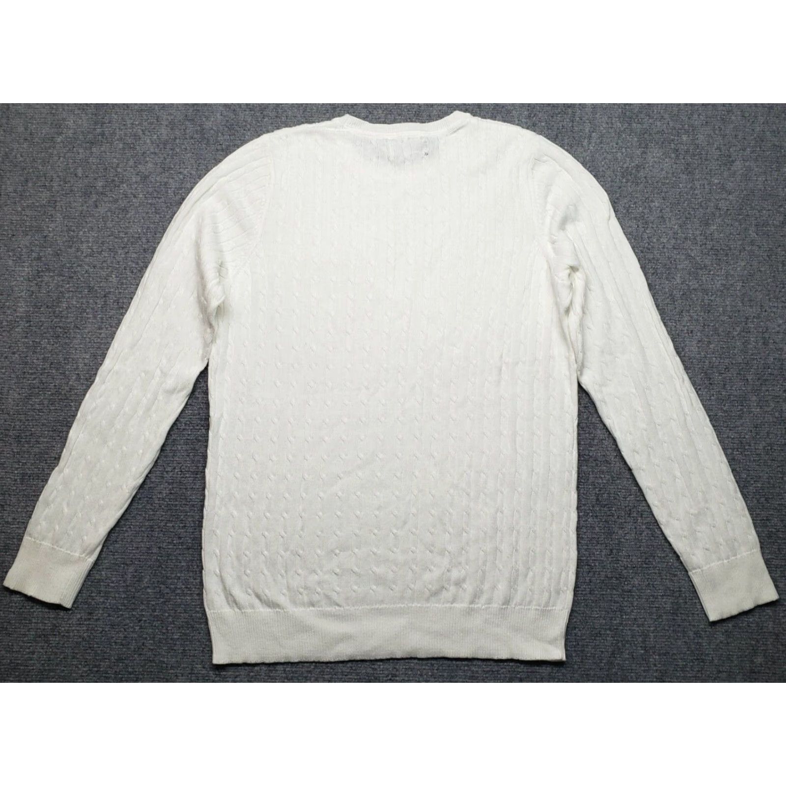 Vintage Kim Rogers Sweater Womens M White Cotton Crew Neck Long Sleeve Pullover Knit Size M / US 6-8 / IT 42-44 - 3 Thumbnail
