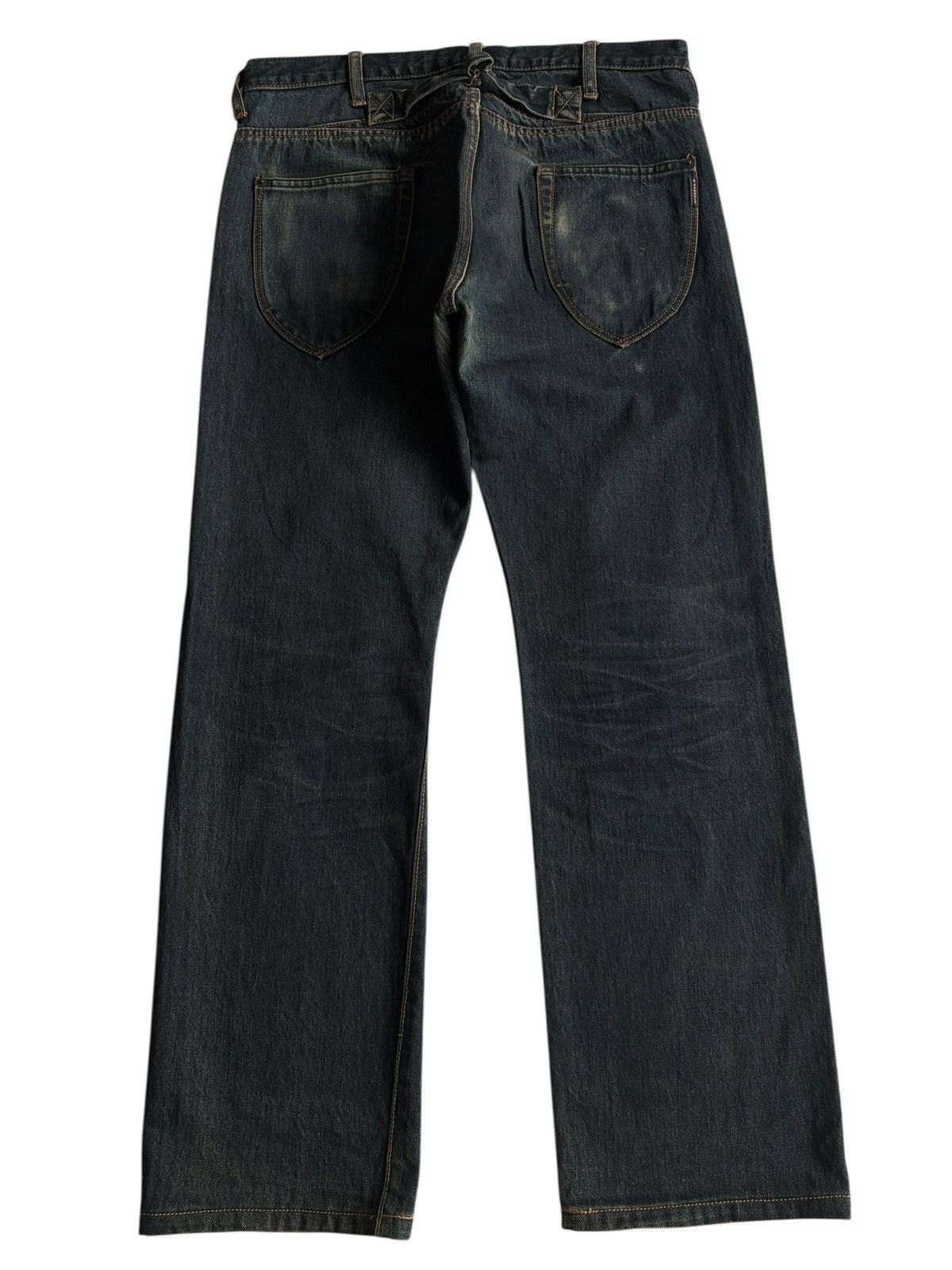 R.Newbold R.NEWBOLD SELVEDGE BUCKLE BACK JAPANESE DISTRESSED DENIM Size US 32 / EU 48 - 3 Thumbnail