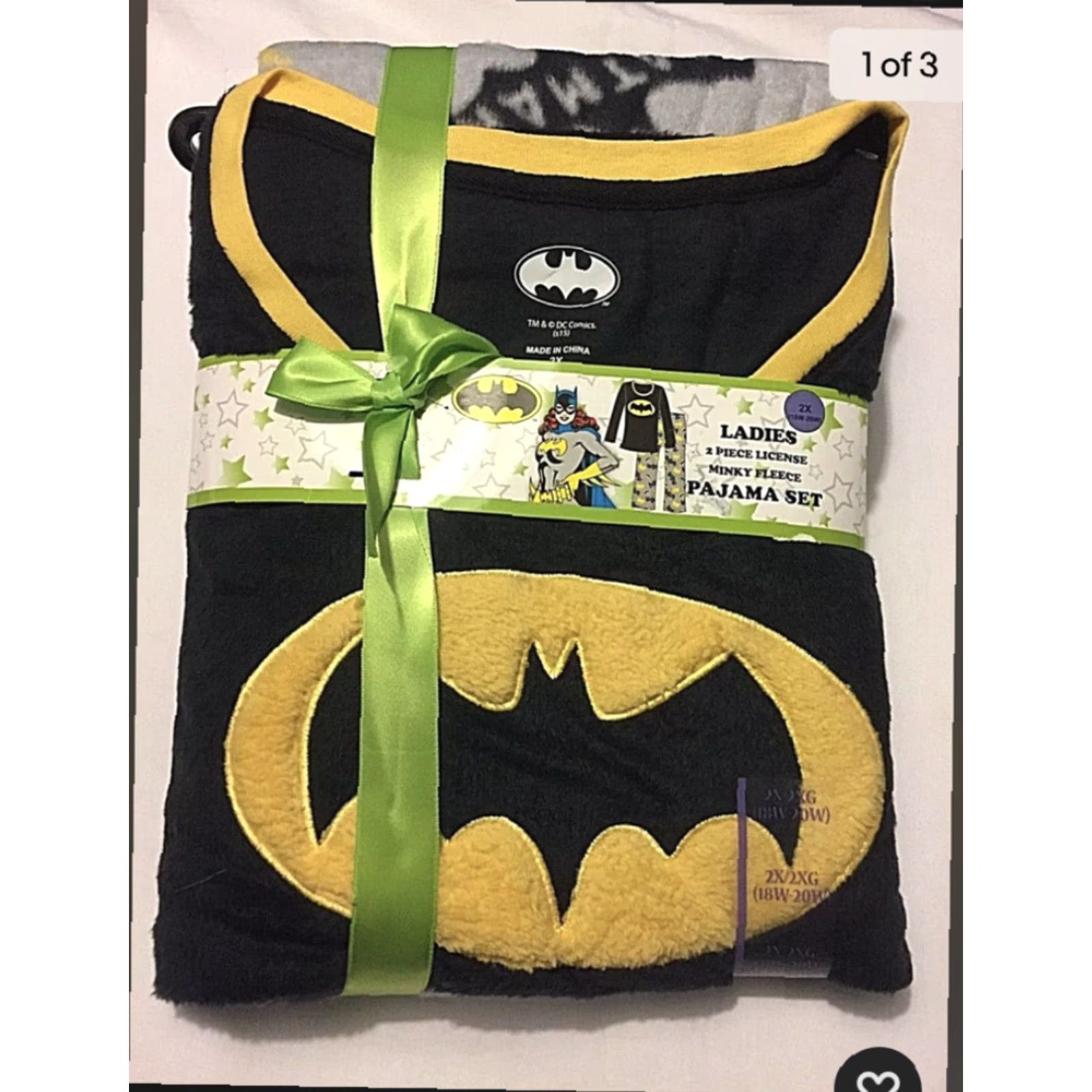 DC Comics DC Comics Batman Pajama Set Women 2X-Large Fleece Christmas Superhero Novelty Winter Size ONE SIZE - 3 Thumbnail