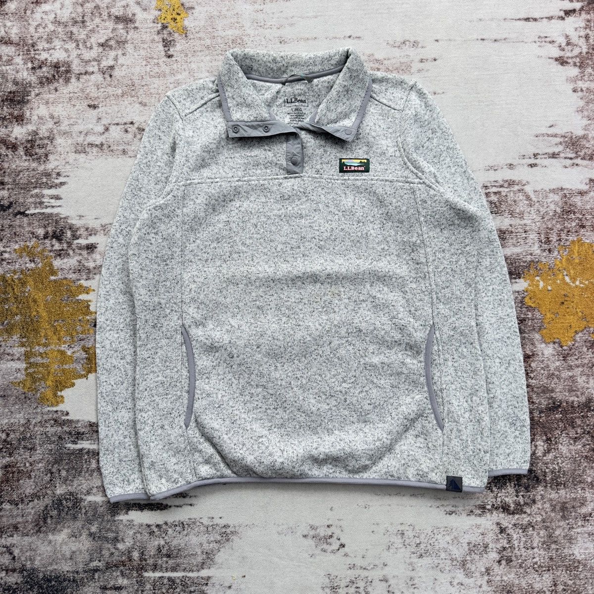 L.L. Bean L.L.BEAN FLEECE SNAP PULLOVER HEATHER GREY OUTDOOR Size US L / EU 52-54 / 3 - 2 Thumbnail