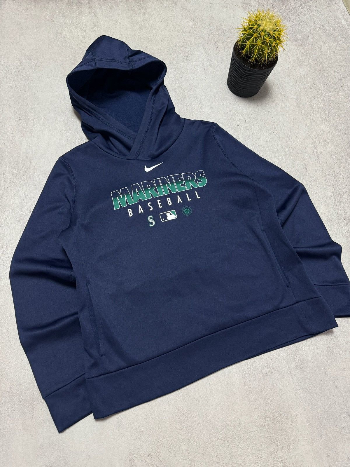Nike × Vintage Vintage Nike Mariners Baseball Hoodie Big Logo Swoosh Y2K Size US S / EU 44-46 / 1 - 2 Thumbnail