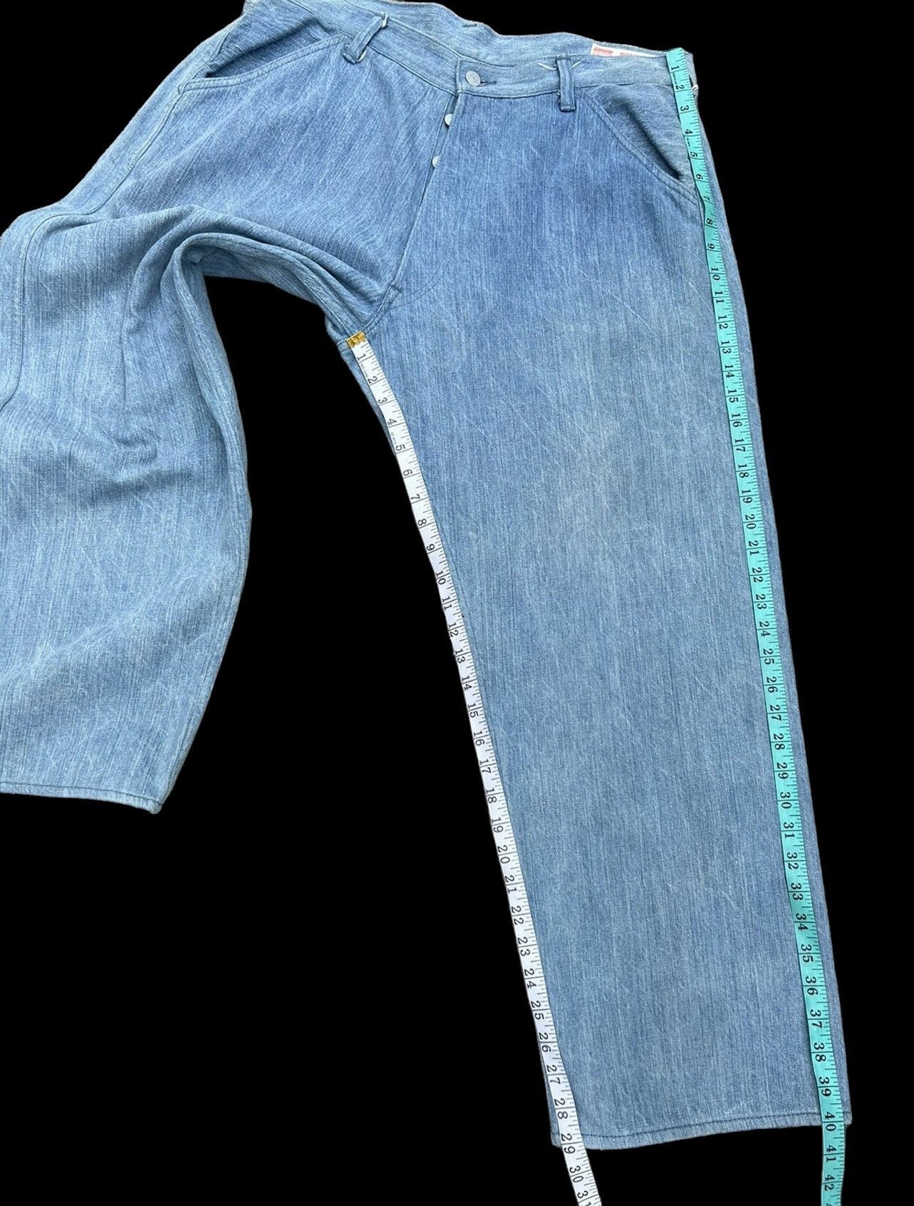 Evisu Vintage Evisu Yamane Japan Fade Light Blue Denim Baggy Jeans Size US 37 - 2 Thumbnail