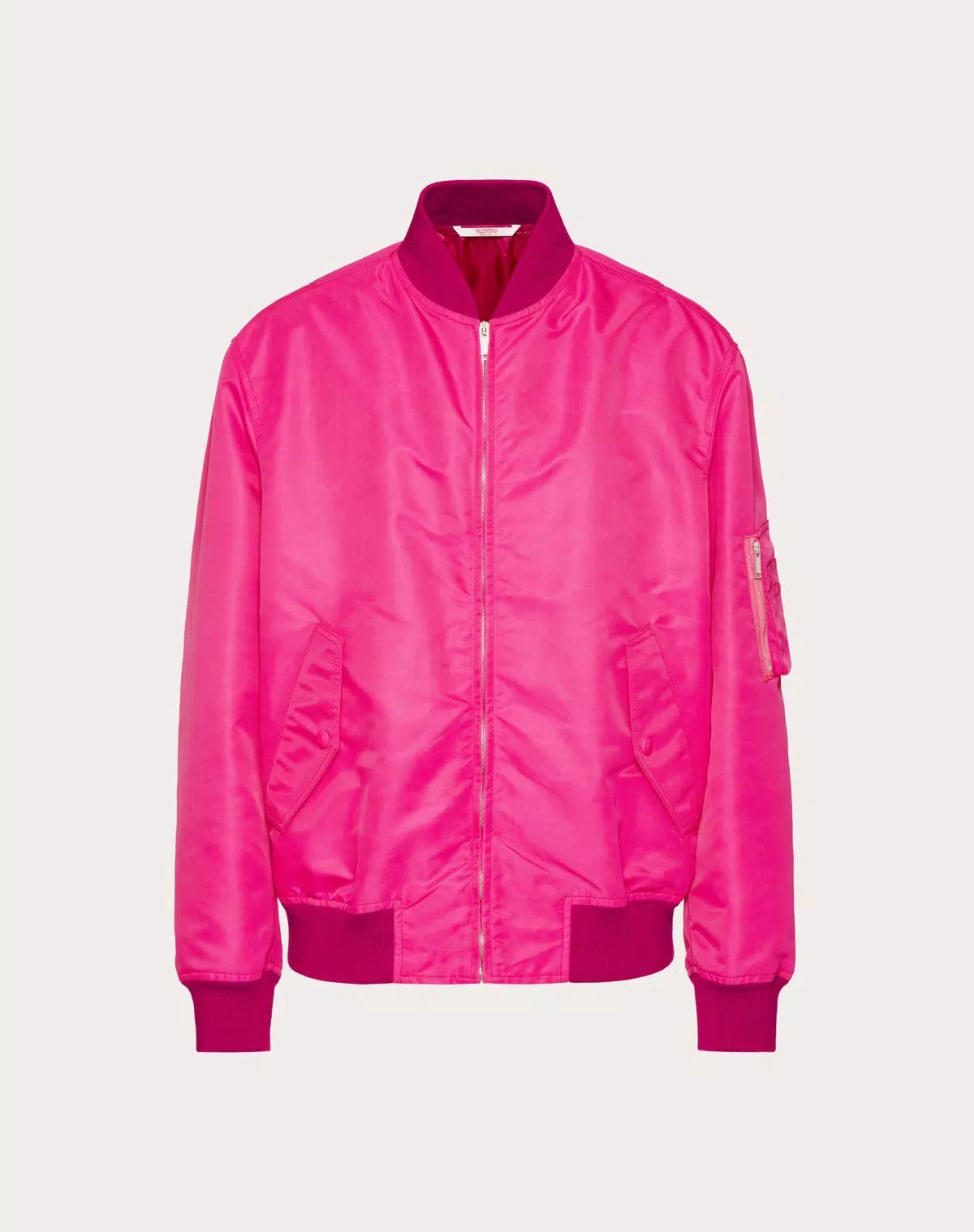 Valentino oc11z0625 Nylon Bomber Jacket in Pink Size US L / EU 52-54 / 3 - 1 Thumbnail