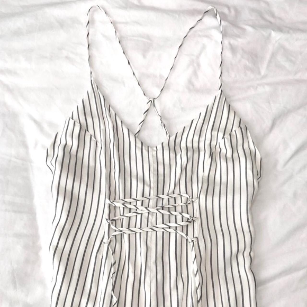 J Brand New J Brand Lace Up Low Back Wide Leg Cropped Jumpsuit Large Size 32" / US 10 / IT 46 - 3 Thumbnail