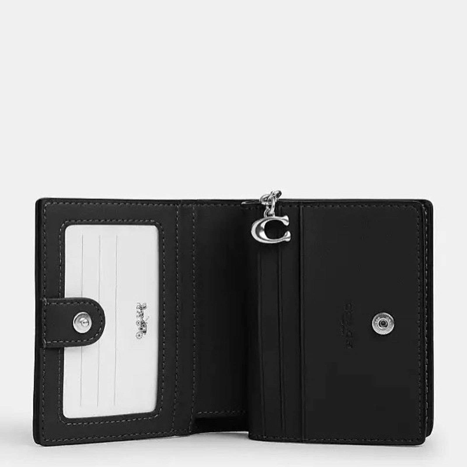 Coach NWT Coach CU401 Jacquard Signature Snap Wallet Silver/Black Size ONE SIZE - 6 Thumbnail