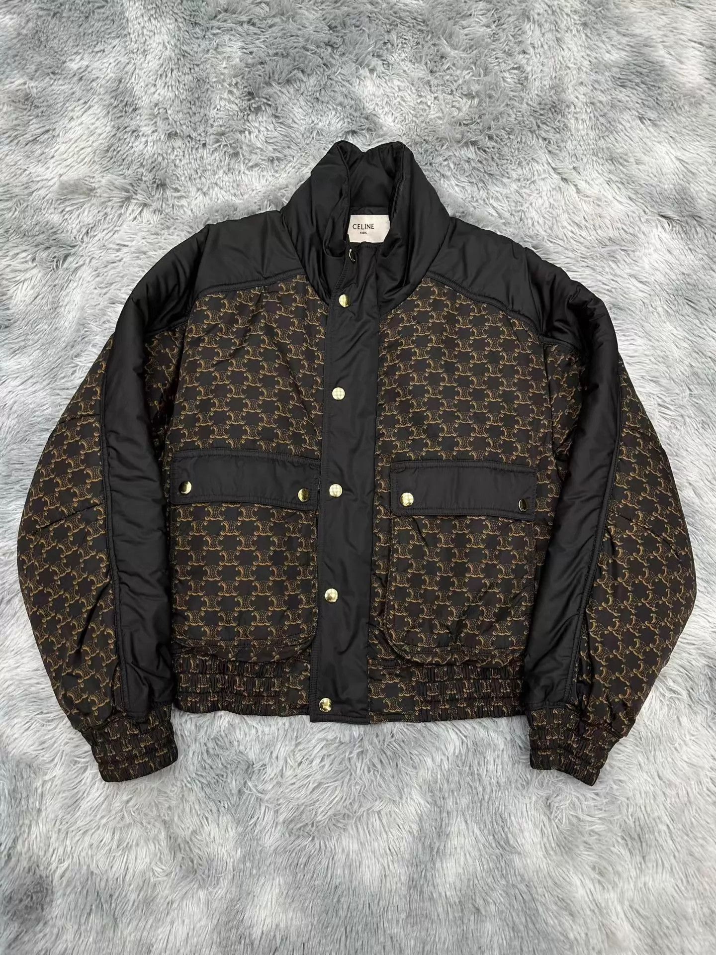 Celine CELINE Triomphe All Over Print Puffer Jacket 36 Like New Size XS / US 0-2 / IT 36-38 - 1 Thumbnail