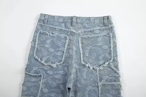 Japanese Brand × Vintage Y2k Double Knee Paisley Denim Jeans Size US 34 / EU 50 - 2 Thumbnail