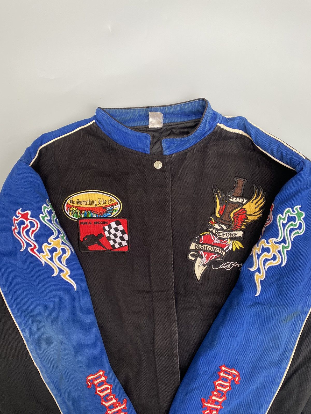 Ed Hardy × Vintage Vintage Ed Hardy Embroidered Varsity Jacket Size US XXL / EU 58 / 5 - 8 Thumbnail