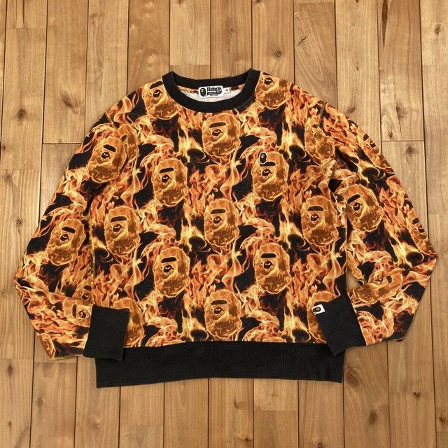 Bape BAPE FLAME Sweat Shirt a bathing ape Fire Size US M / EU 48-50 / 2 - 1 Thumbnail
