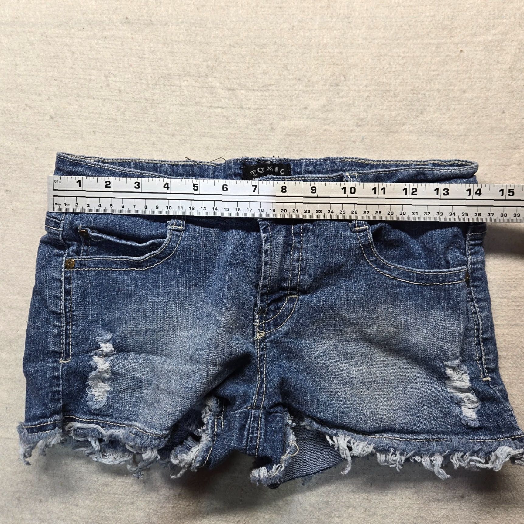 Denime Toxic Jeans Denim Shorts Cut-Off Adult Women's Size 11 Blue 5-Pocket Design Denim Size 32" / US 10 / IT 46 - 3 Thumbnail