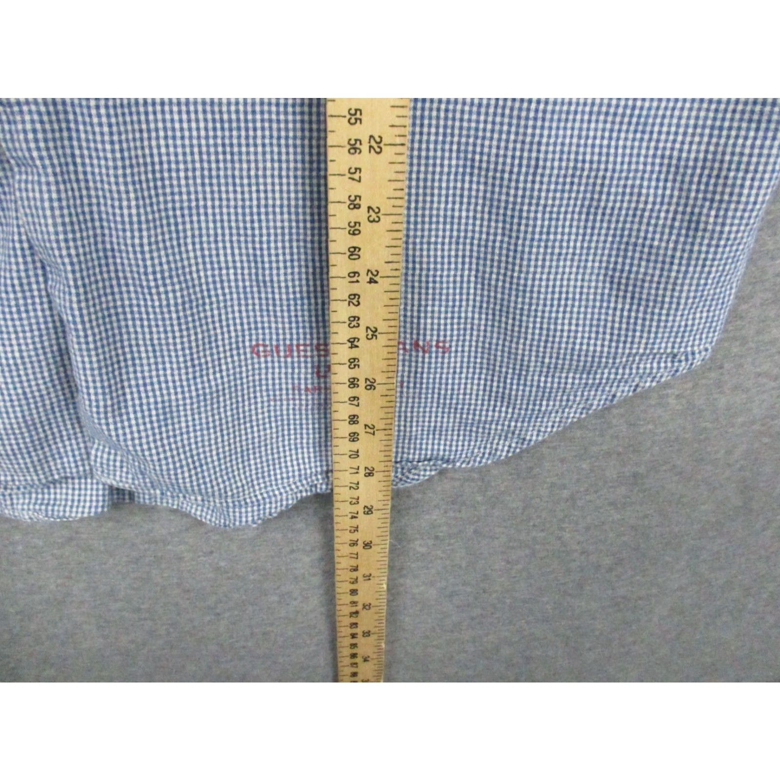 Guess VINTAGE GUESS Jeans Shirt Mens Large Blue Plaid Pearl Buttons Long Sleeve USA Size US L / EU 52-54 / 3 - 7 Thumbnail