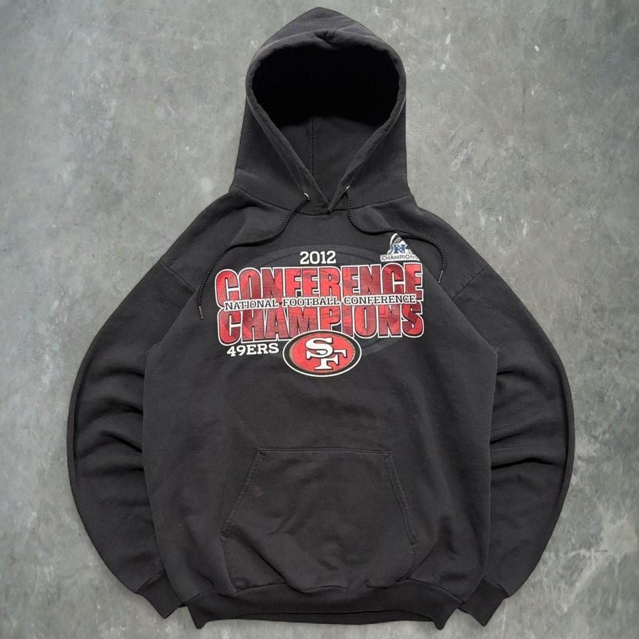 NFL Crazy Vintage Y2K/2000s NFL San Francisco 49ers 2012 Conference Champions Black Hoodie! Size US M / EU 48-50 / 2 - 1 Thumbnail