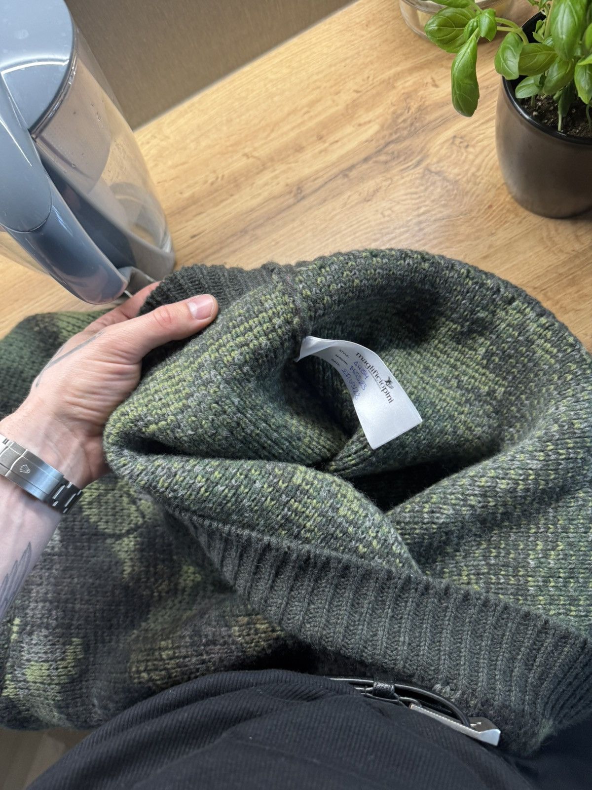 Celine Celine Paris Boxy Fit Cropped Wool Camo Designer Sweater Size US L / EU 52-54 / 3 - 7 Thumbnail