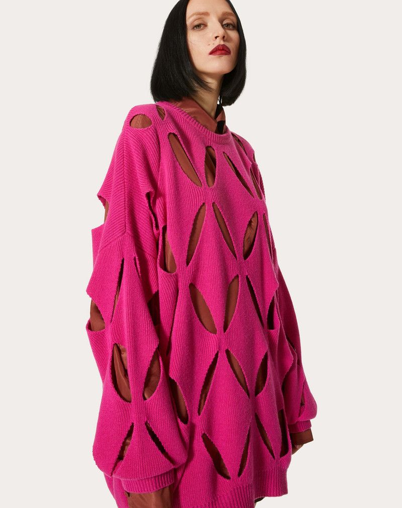 Valentino o1y0326 Crewneck Sweater in Fuchsia Size S / US 4 / IT 40 - 3 Thumbnail