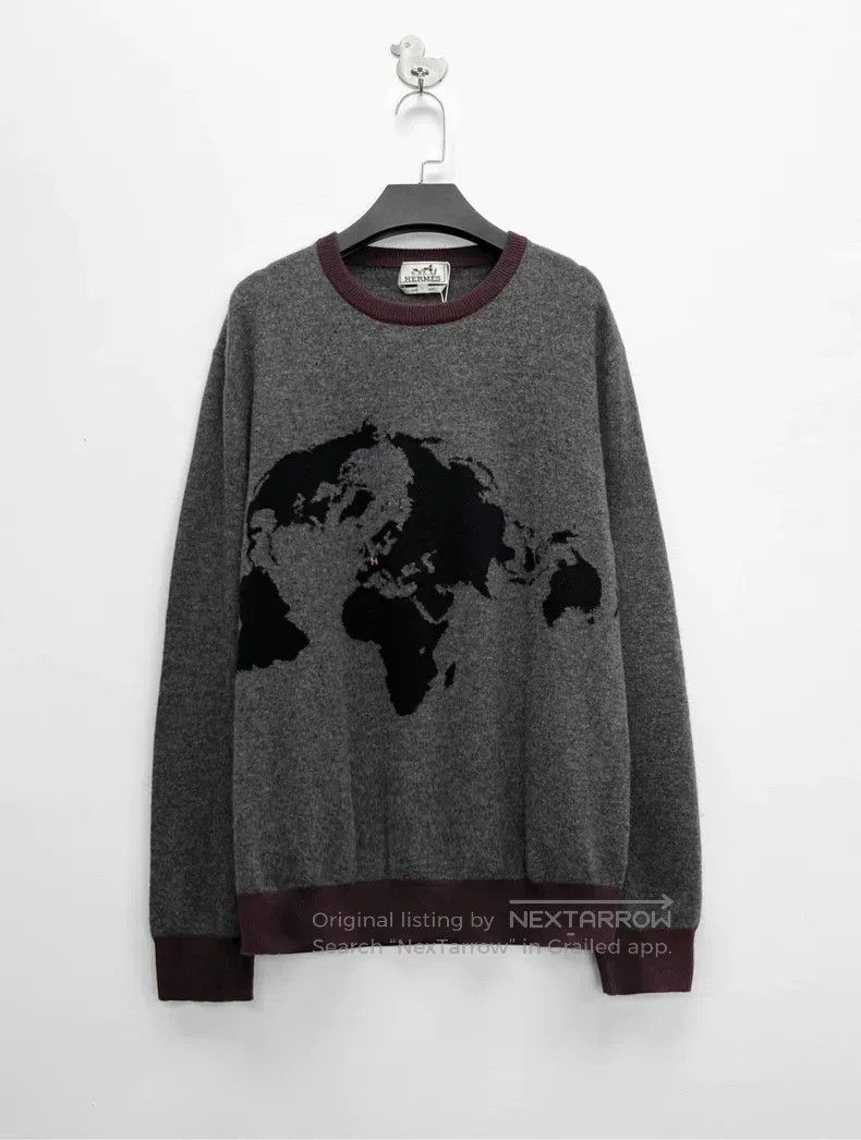 Hermes Hermes Gray Earth H Embroidered Logo 100% Cashmere Knit To Size US L / EU 52-54 / 3 - 1 Thumbnail