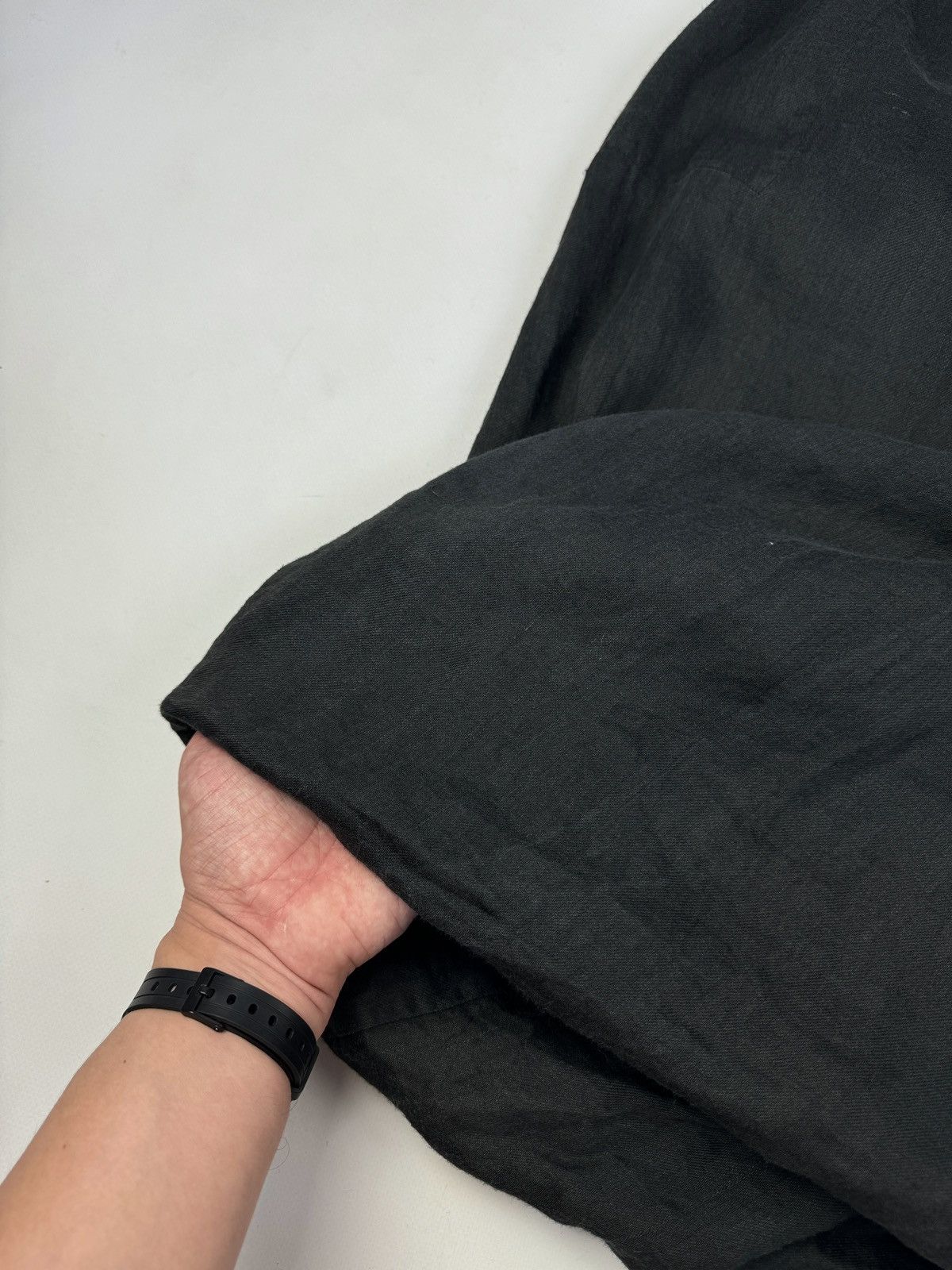 Designer × Vintage CHRISTA DE CAROUGE Avant Garde Vintage Linen Skirt Pockets Size 34" / US 12 / IT 48 - 20 Thumbnail