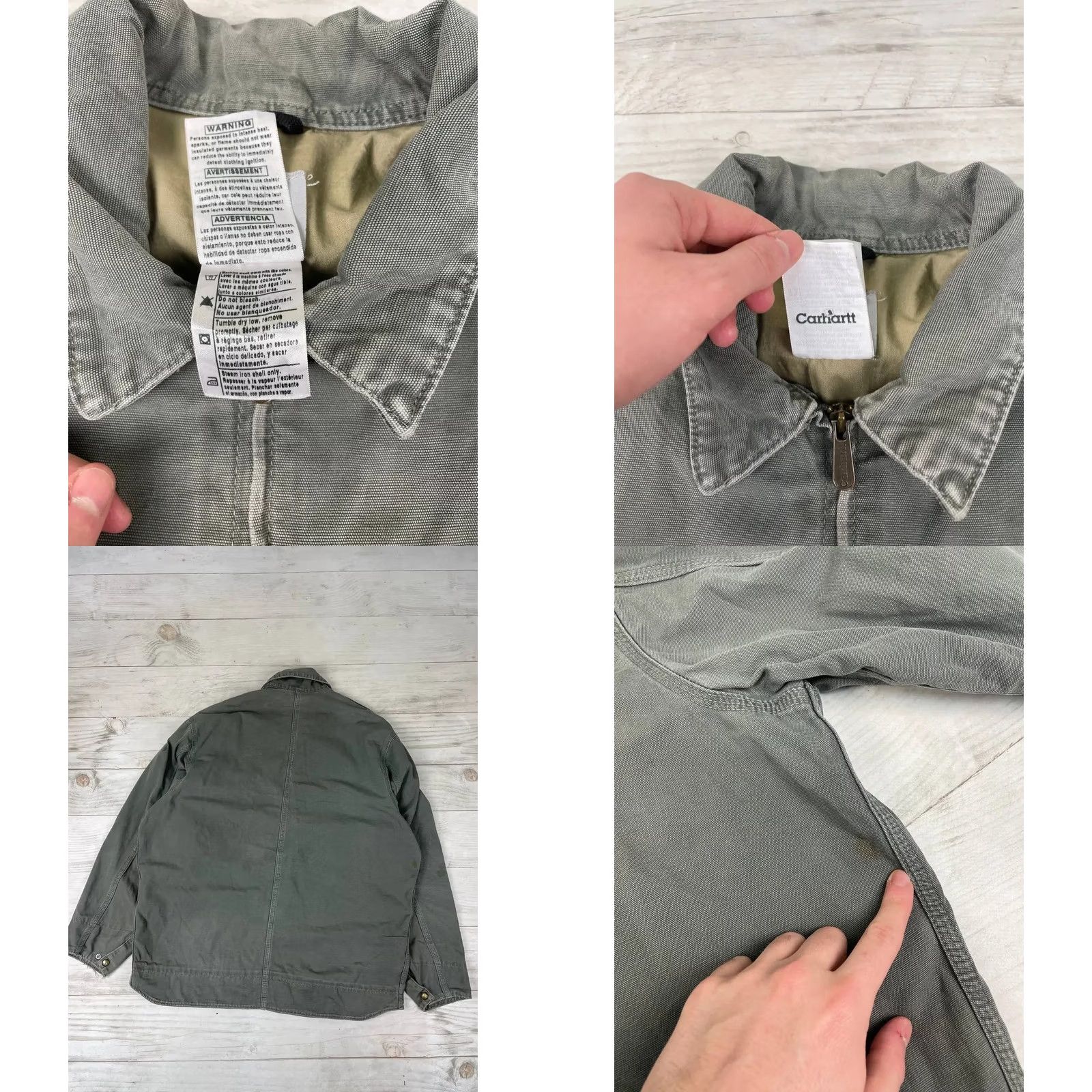 Carhartt VINTAGE Carhartt Detroit Work Jacket 90s Mens XL Gray Canvas Bomber Jacket Size US XL / EU 56 / 4 - 9 Thumbnail