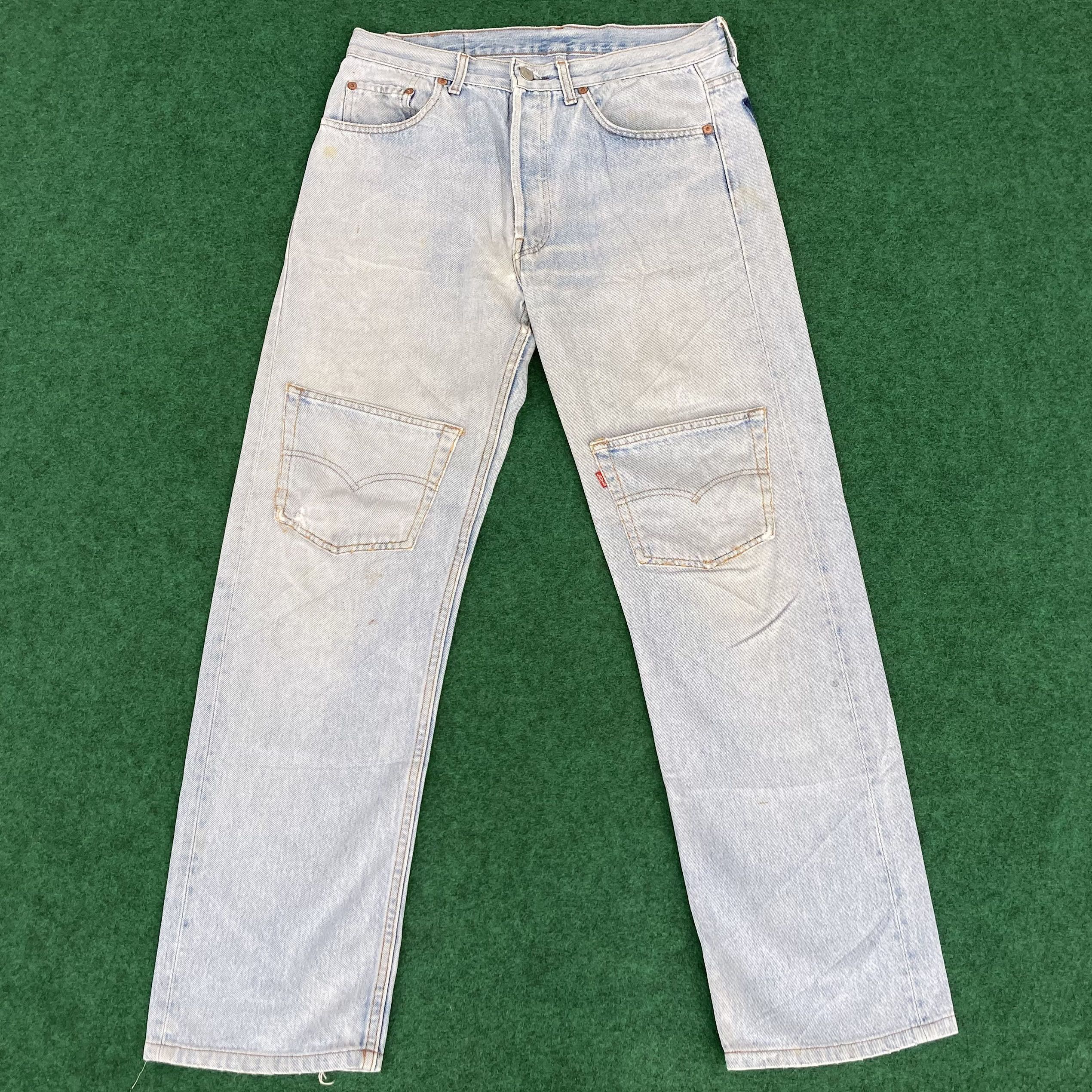 Levis 501 Denim Distressed Ripped Jeans Front Pocket Jeans