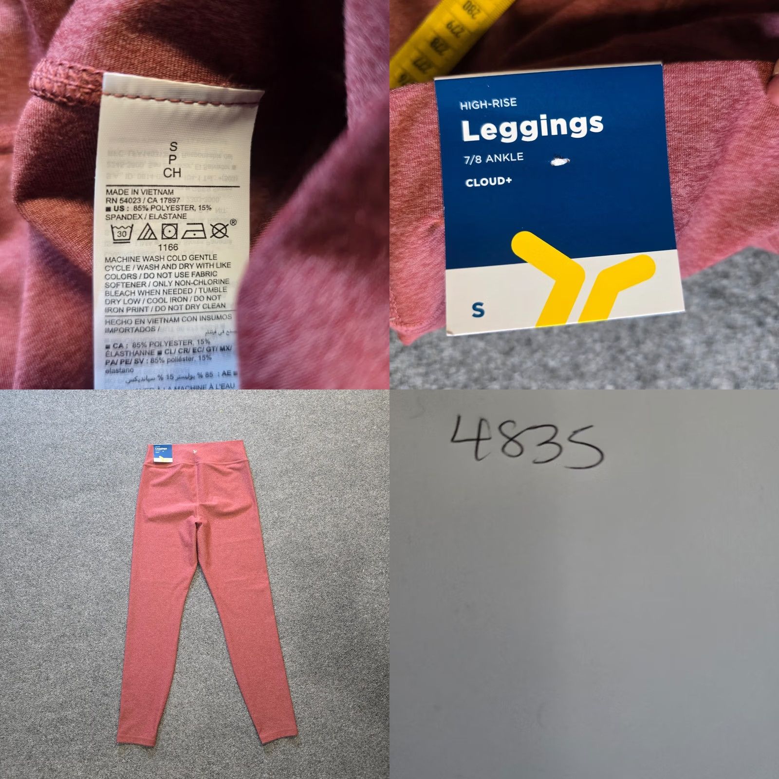 Old Navy Old Navy Pants Womens Size Small Pink Cloud 7/8 High Rise Leggings Athletic Yoga Cropped Skinny Size 28" / US 6 / IT 42 - 8 Thumbnail
