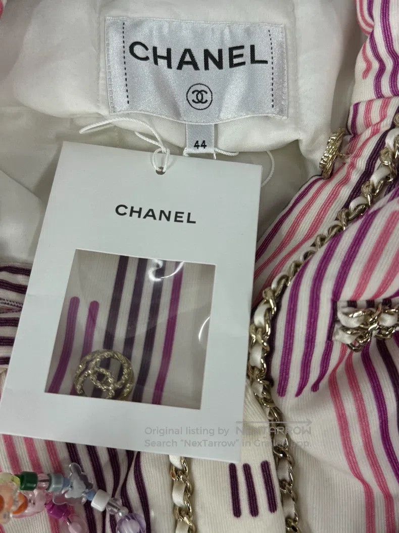 Chanel Chanel 23B pink velvet letter leather chain cotton suit Size M / US 6-8 / IT 42-44 - 4 Thumbnail