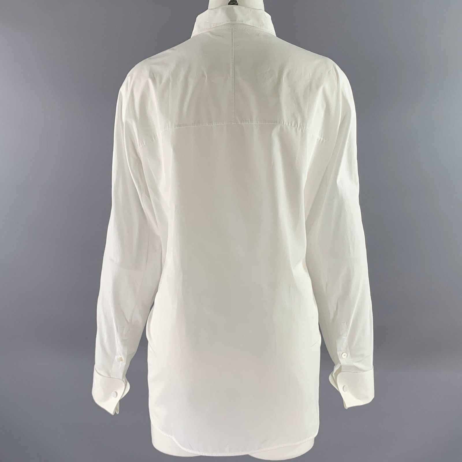 Loro Piana LORO PIANA Size 12 White Cotton Dress Shirt Size XL / US 12-14 / IT 48-50 - 4 Thumbnail