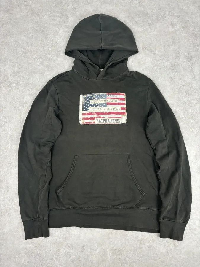 Polo Ralph Lauren 2010s Ralph Lauren Distressed Army USA Flag Hoodie Size US M / EU 48-50 / 2 - 3 Thumbnail