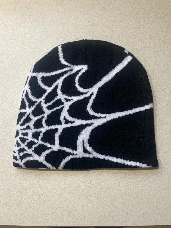 Other Spider Web Beanie Hat Cap Black & White Size ONE SIZE - 1 Preview