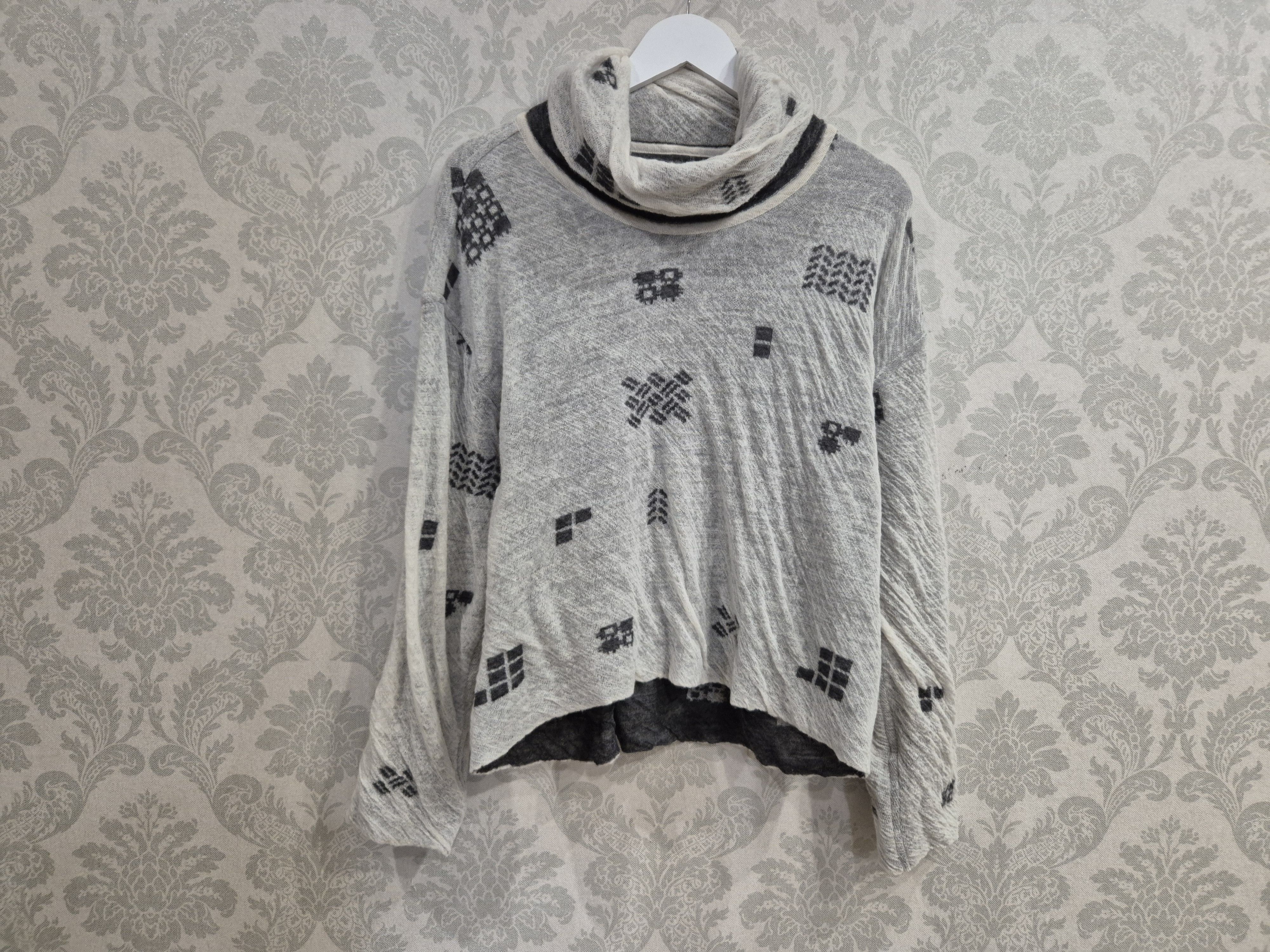Japanese Brand FUGA FUGA Sato Seni Japan Wool Asymmetric Oversized Sweater Size ONE SIZE - 1 Thumbnail