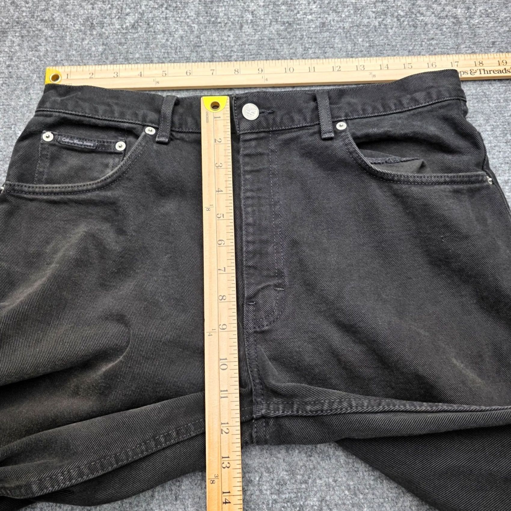 Vintage VINTAGE Calvin Klein Jeans Mens Black Denim Straight Faded Jeans 33x30 Made in Mexico Size US 33 - 5 Thumbnail