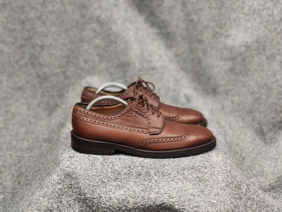 Barbour Barbour Design Dark Brown Leather Ouse Brogue Shoes Size US 7.5 / EU 40-41 - 1 Thumbnail