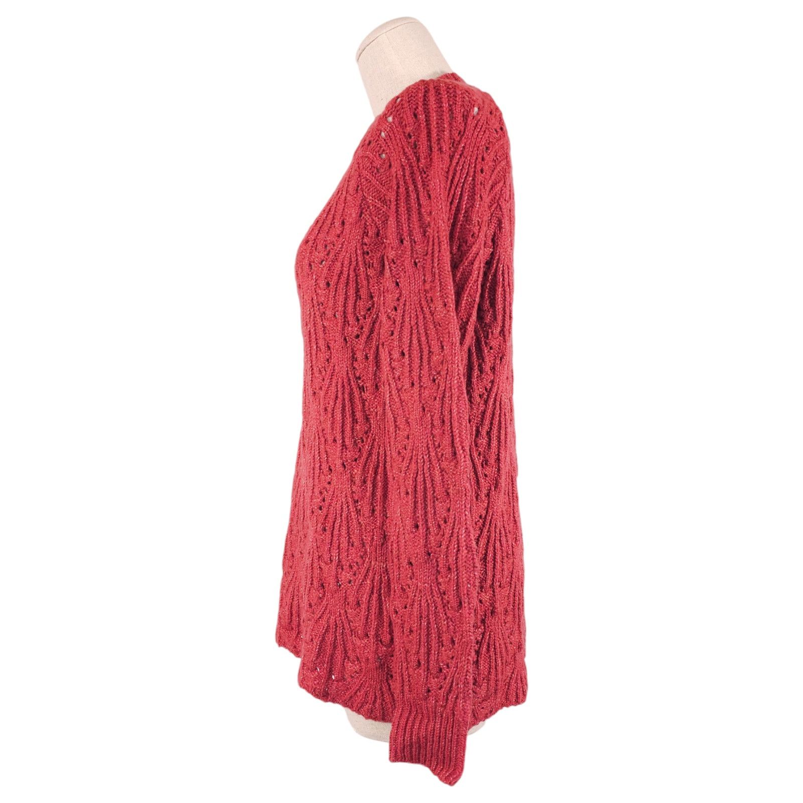 Other Kensie Nubby Textured Knit Sweater Red Sz Medium Size M / US 6-8 / IT 42-44 - 2 Thumbnail