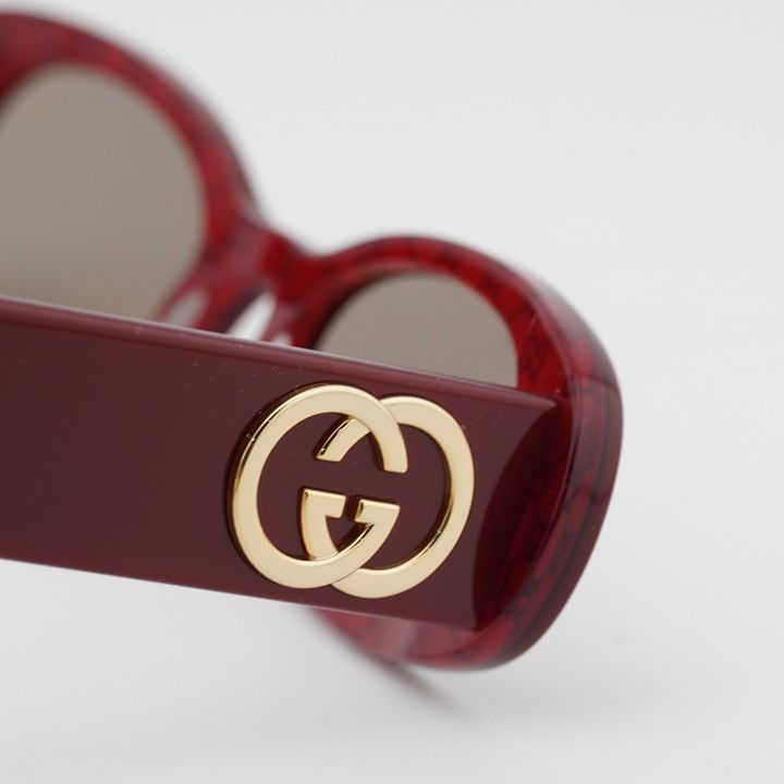 Gucci Gucci GG0517S 009 Sunglasses Burgundy Oval Frame Size ONE SIZE - 9 Thumbnail