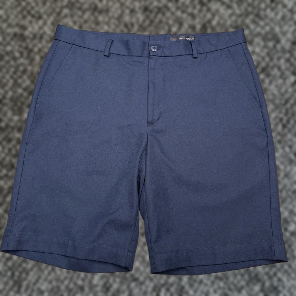 Vintage **Greg Norman Mid Rise Chino Shorts 36 Regular Fit Navy Blue Golf** User: **Greg Norman Mid Rise Chino Shorts 36 Navy Blue Golf** Size US 36 / EU 52 - 1 Thumbnail