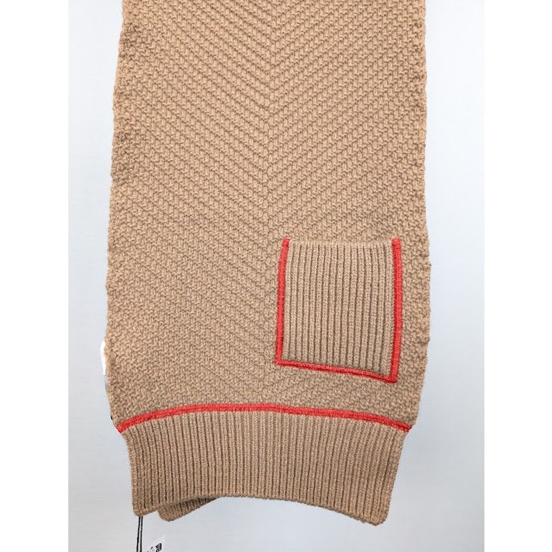Bottega Veneta o1rshd1 Size: OS / Overlock Wool Cashmere Scarf in Camel Size ONE SIZE - 4 Thumbnail