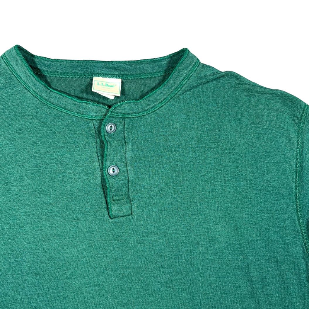 Vintage VINTAGE LL Bean Shirt Adult EXTRA LARGE Green Henley River Drivers Wool 80s Size US XL / EU 56 / 4 - 2 Thumbnail