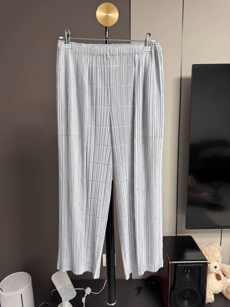Issey Miyake Issey Miyake size:3 White bamboo-joint pants Size 42" / US 20 - 1 Thumbnail