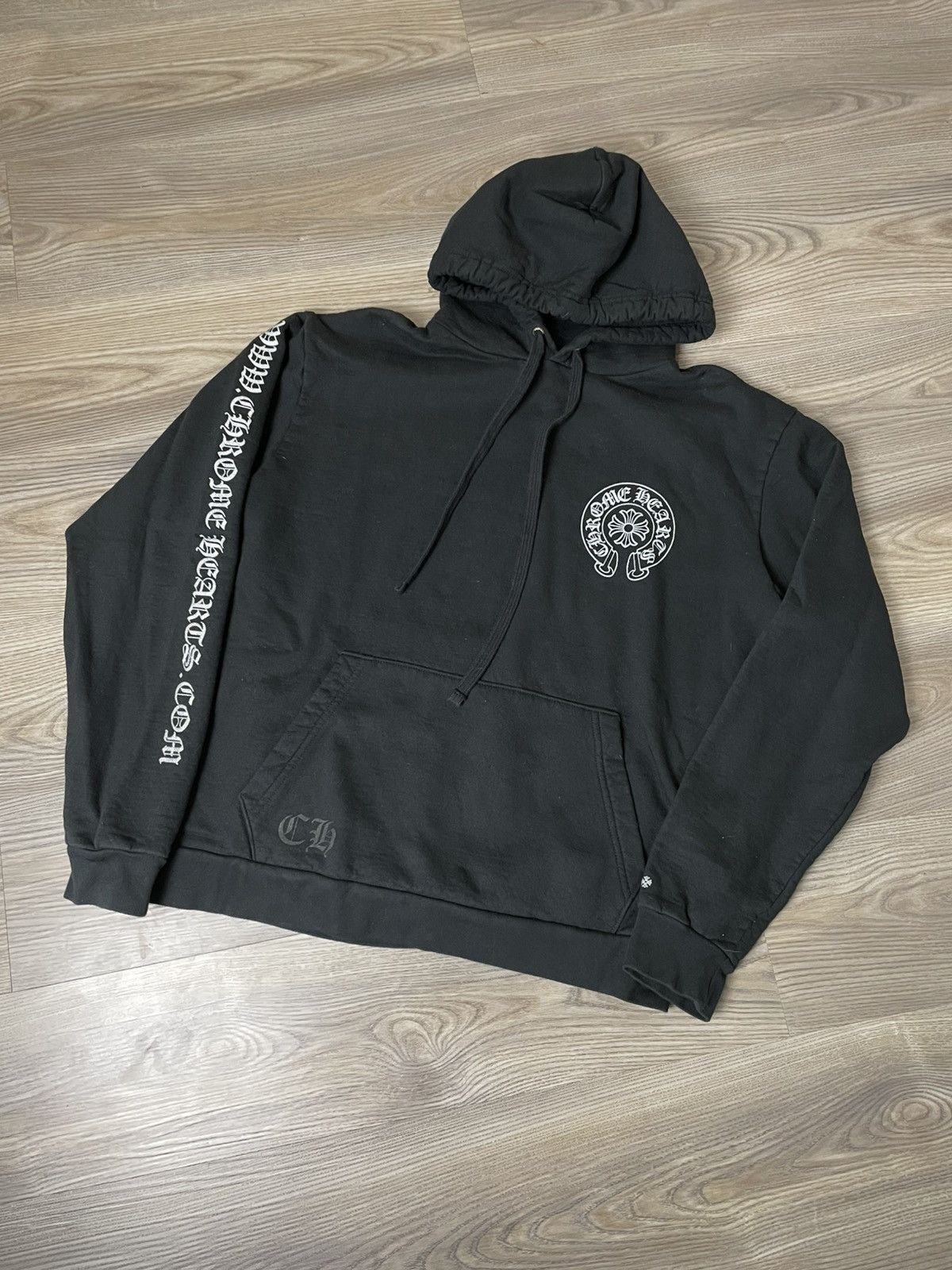 Chrome Hearts Chrome Hearts 1988 Metallic Silver Foil Black Hoodie 