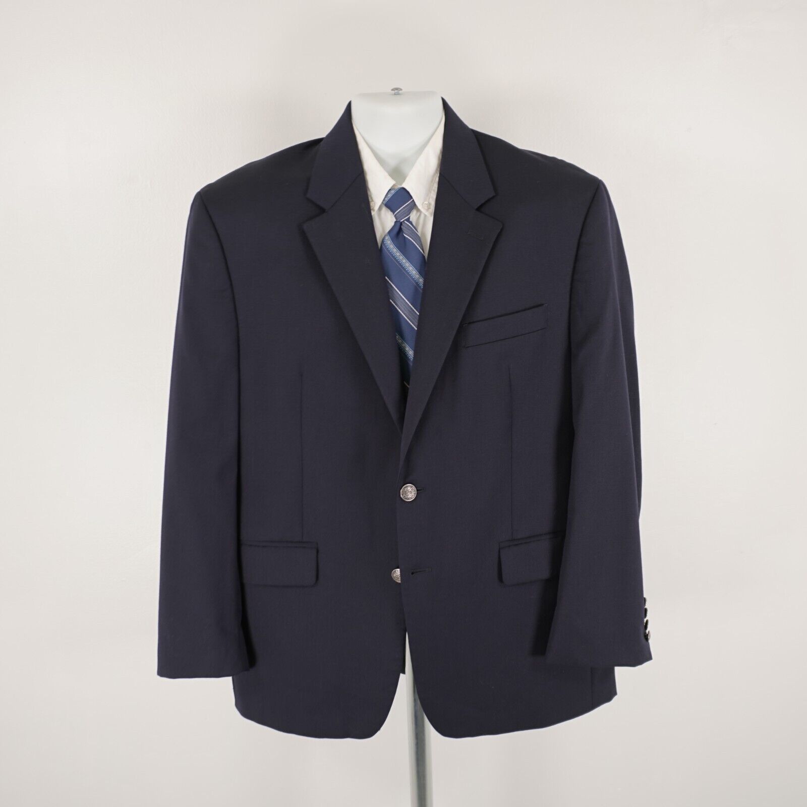 Michael Kors Michal Kors Blue Wool 2 Silver Button Blazer 42R Tagged 42S Size 42R - 4 Thumbnail