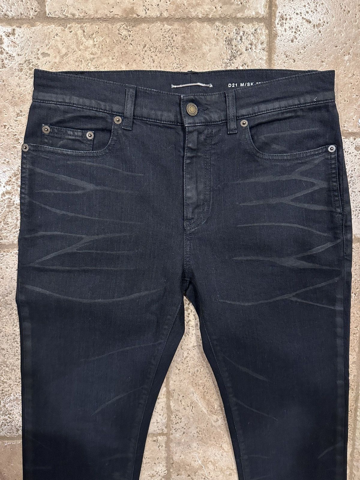 Saint Laurent Paris x Vaccarello D21 Black Coated Denim