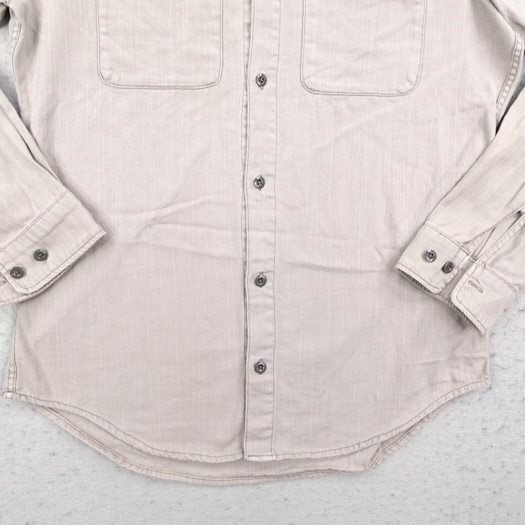 Vintage G Star Raw Shirt Mens Medium Beige Marine Slim Fit Long Sleeve Canvas Button Up Size US M / EU 48-50 / 2 - 4 Thumbnail